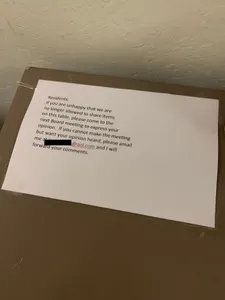 Removed resident letter