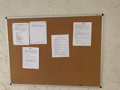 Bulletin board in 855 La Playa St